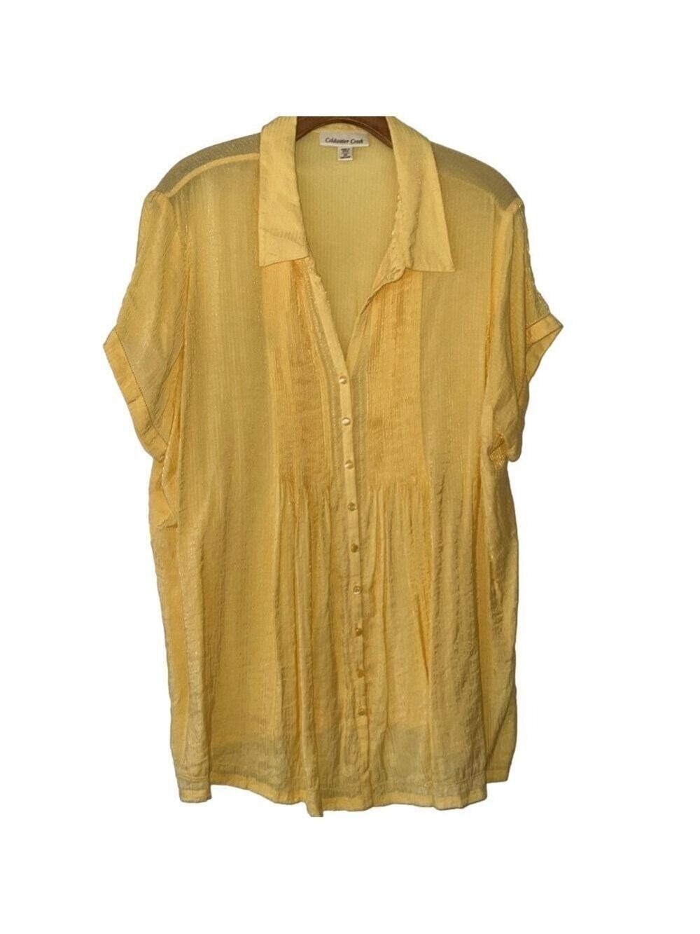 Goldwater Creek Top, Size 2X, PTP 24", Length 28", Pretty Yellow, Like New